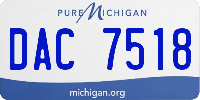 MI license plate DAC7518