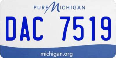 MI license plate DAC7519