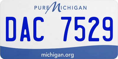 MI license plate DAC7529