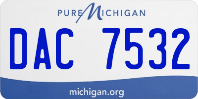 MI license plate DAC7532