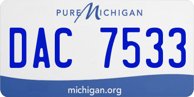 MI license plate DAC7533