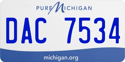 MI license plate DAC7534