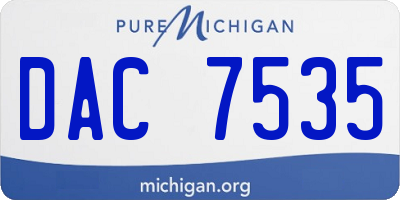 MI license plate DAC7535