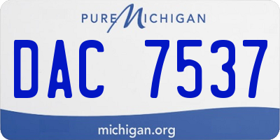 MI license plate DAC7537