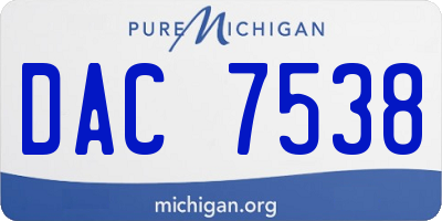 MI license plate DAC7538