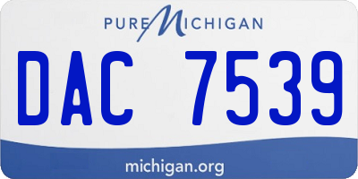 MI license plate DAC7539