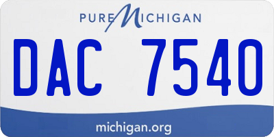 MI license plate DAC7540