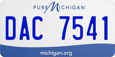 MI license plate DAC7541