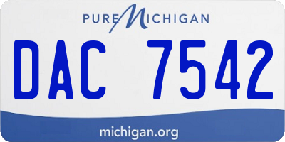 MI license plate DAC7542