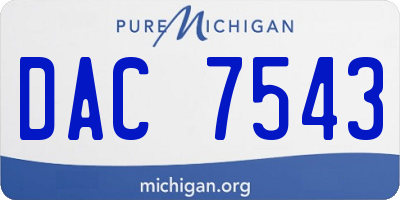 MI license plate DAC7543