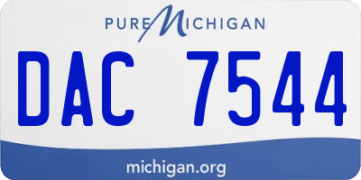 MI license plate DAC7544