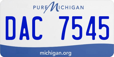 MI license plate DAC7545