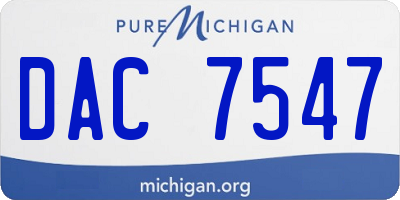 MI license plate DAC7547