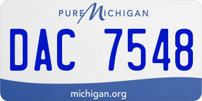 MI license plate DAC7548