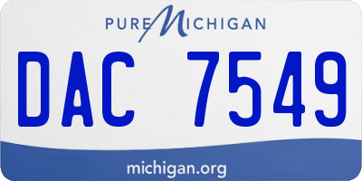 MI license plate DAC7549