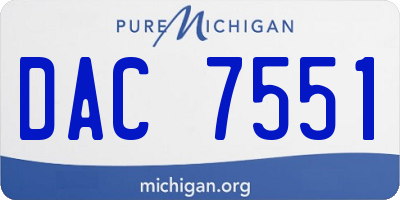 MI license plate DAC7551