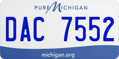 MI license plate DAC7552