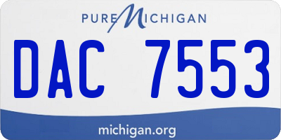 MI license plate DAC7553