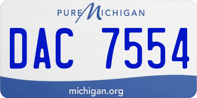 MI license plate DAC7554