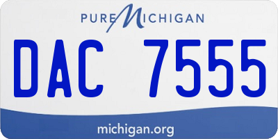 MI license plate DAC7555