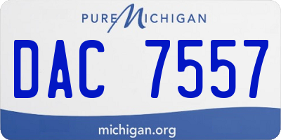 MI license plate DAC7557