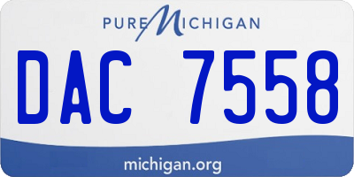 MI license plate DAC7558