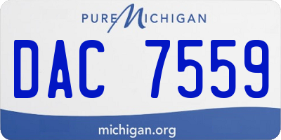 MI license plate DAC7559