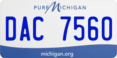 MI license plate DAC7560