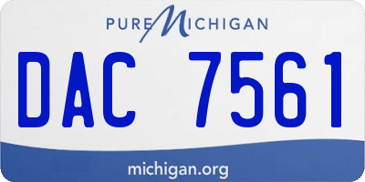 MI license plate DAC7561