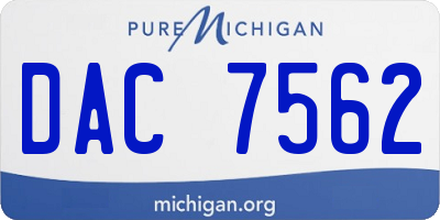 MI license plate DAC7562