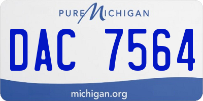 MI license plate DAC7564