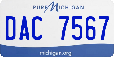 MI license plate DAC7567