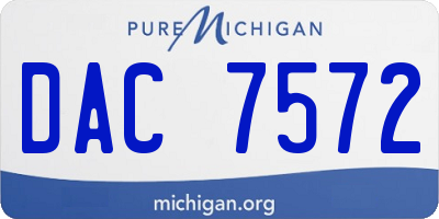 MI license plate DAC7572