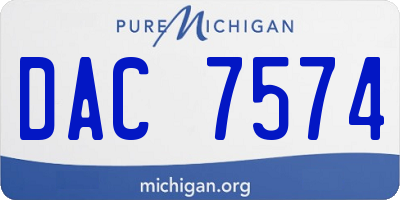 MI license plate DAC7574