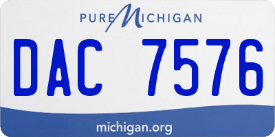 MI license plate DAC7576