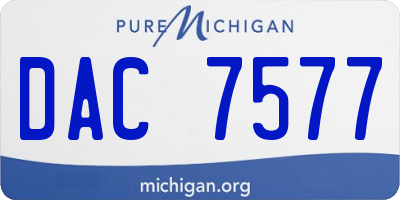 MI license plate DAC7577