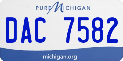 MI license plate DAC7582