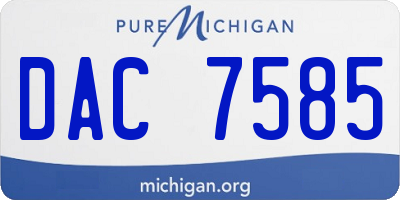 MI license plate DAC7585