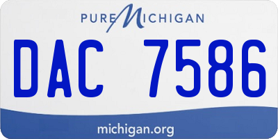 MI license plate DAC7586