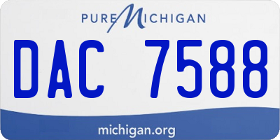 MI license plate DAC7588