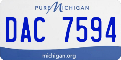 MI license plate DAC7594