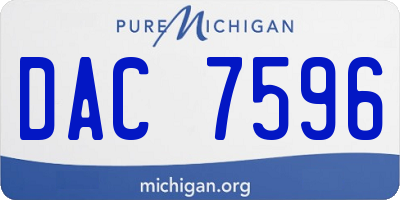 MI license plate DAC7596