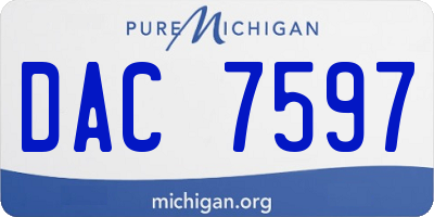 MI license plate DAC7597