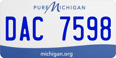 MI license plate DAC7598