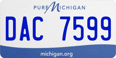 MI license plate DAC7599