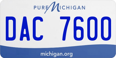 MI license plate DAC7600