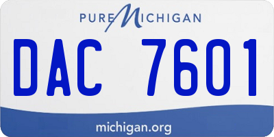 MI license plate DAC7601