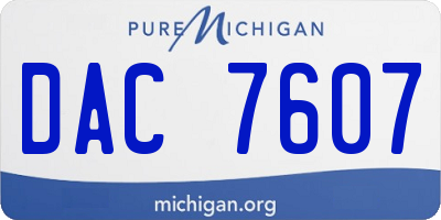 MI license plate DAC7607