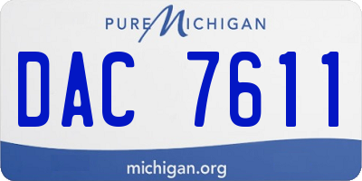 MI license plate DAC7611