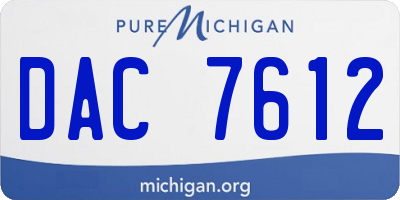 MI license plate DAC7612